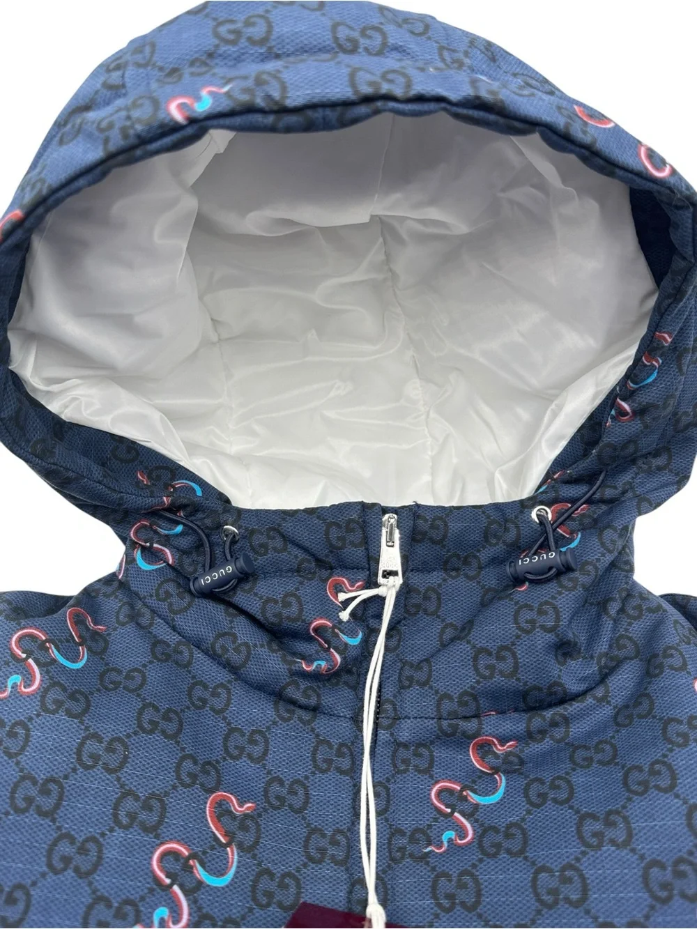 Gucci GG Sinuous Snake Print Hooded Blouson Jacket Size 52 IT